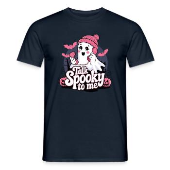 Halloween Ghost Funny Talk Effrayant pour moi - T-shirt homme - marine - Devant - AI Model Male 178 light (178cm)