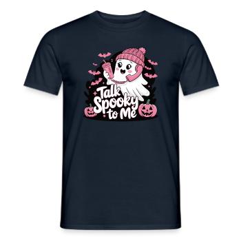 Halloween Ghost Funny Talk Effrayant pour moi - T-shirt homme - marine - Devant - AI Model Male 178 light (178cm)