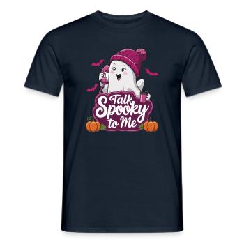 Halloween Ghost Funny Talk Spooky To Me - Männer T-Shirt - Navy - Vorne - AI Model Male 178 light (178cm)