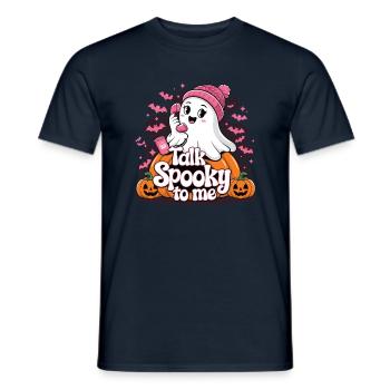 Halloween Ghost Funny Talk Spooky To Me - Männer T-Shirt - Navy - Vorne - AI Model Male 178 light (178cm)