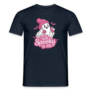 Halloween Ghost Funny Talk Effrayant pour moi - T-shirt homme - marine - Devant - AI Model Male 178 light (178cm)
