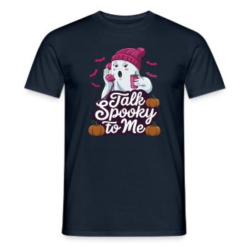 Halloween Ghost Funny Talk Effrayant pour moi - T-shirt homme - marine - Devant - AI Model Male 178 light (178cm)