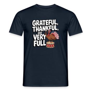Dinde drôle de Thanksgiving - T-shirt homme - marine - Devant - AI Model Male 178 light (178cm)