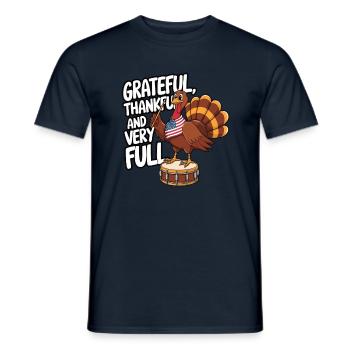 Dinde drôle de Thanksgiving - T-shirt homme - marine - Devant - AI Model Male 178 light (178cm)