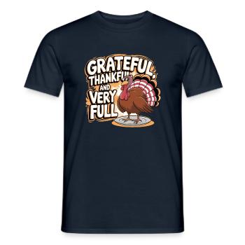 Dinde drôle de Thanksgiving - T-shirt homme - marine - Devant - AI Model Male 178 light (178cm)