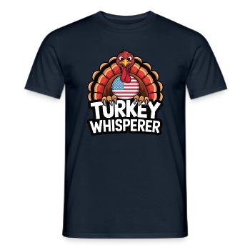 Funny Thanksgiving Turkey - Men's T-Shirt - navy - Front - AI Model Male 178 light (178cm)