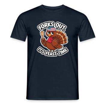 Lustiger Thanksgiving Truthahn - Männer T-Shirt - Navy - Vorne - AI Model Male 178 light (178cm)