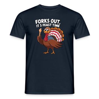 Lustiger Thanksgiving Truthahn - Männer T-Shirt - Navy - Vorne - AI Model Male 178 light (178cm)