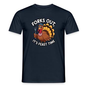 Lustiger Thanksgiving Truthahn - Männer T-Shirt - Navy - Vorne - AI Model Male 178 light (178cm)