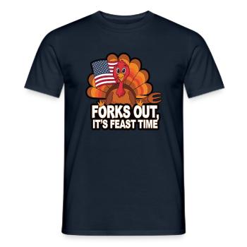 Lustiger Thanksgiving Truthahn - Männer T-Shirt - Navy - Vorne - AI Model Male 178 light (178cm)