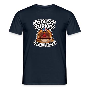 Funny Thanksgiving Turkey - Men's T-Shirt - navy - Front - AI Model Male 178 light (178cm)