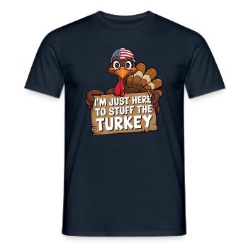 Lustiger Thanksgiving Truthahn - Männer T-Shirt - Navy - Vorne - AI Model Male 178 light (178cm)