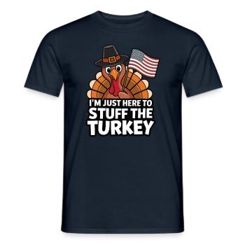 Lustiger Thanksgiving Truthahn - Männer T-Shirt - Navy - Vorne - AI Model Male 178 light (178cm)