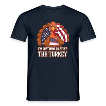 Lustiger Thanksgiving Truthahn - Männer T-Shirt - Navy - Vorne - AI Model Male 178 light (178cm)