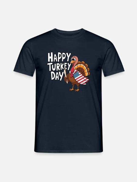 Lustiger Thanksgiving Truthahn - Männer T-Shirt - Navy