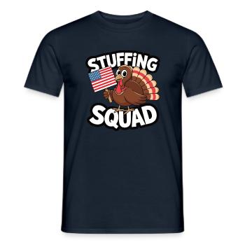Dinde drôle de Thanksgiving - T-shirt homme - marine - Devant - AI Model Male 178 light (178cm)