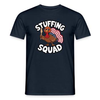 Dinde drôle de Thanksgiving - T-shirt homme - marine - Devant - AI Model Male 178 light (178cm)