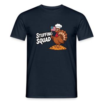 Dinde drôle de Thanksgiving - T-shirt homme - marine - Devant - AI Model Male 178 light (178cm)