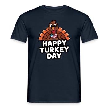 Lustiger Thanksgiving Truthahn - Männer T-Shirt - Navy - Vorne - AI Model Male 178 light (178cm)