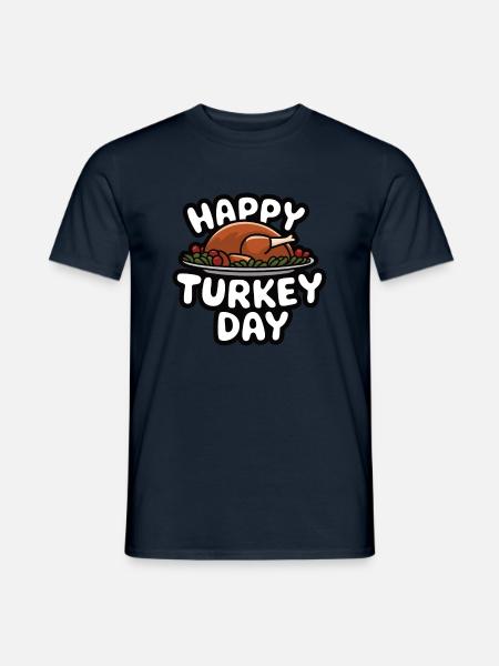 Lustiger Thanksgiving Truthahn - Männer T-Shirt - Navy