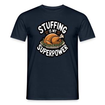 Dinde drôle de Thanksgiving - T-shirt homme - marine - Devant - AI Model Male 178 light (178cm)