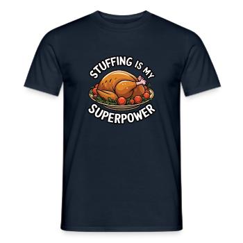 Dinde drôle de Thanksgiving - T-shirt homme - marine - Devant - AI Model Male 178 light (178cm)