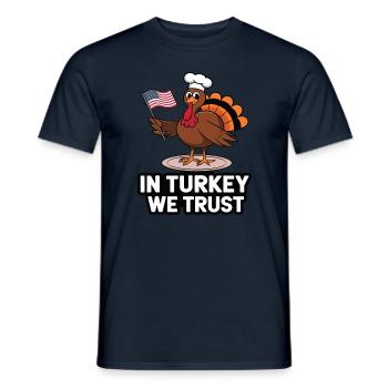 Lustiger Thanksgiving Truthahn - Männer T-Shirt - Navy - Vorne - AI Model Male 178 light (178cm)
