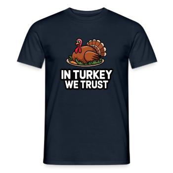 Lustiger Thanksgiving Truthahn - Männer T-Shirt - Navy - Vorne - AI Model Male 178 light (178cm)