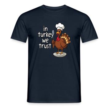 Lustiger Thanksgiving Truthahn - Männer T-Shirt - Navy - Vorne - AI Model Male 178 light (178cm)