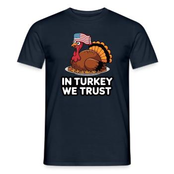 Lustiger Thanksgiving Truthahn - Männer T-Shirt - Navy - Vorne - AI Model Male 178 light (178cm)