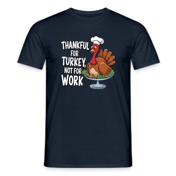 Dinde drôle de Thanksgiving - T-shirt homme - marine - Devant - AI Model Male 178 light (178cm)
