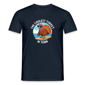 Lustiger Thanksgiving Truthahn - Männer T-Shirt - Navy - Vorne - AI Model Male 178 light (178cm)