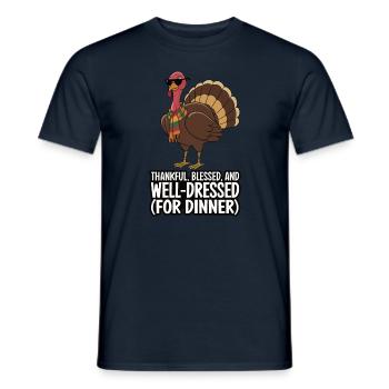 Lustiger Thanksgiving Truthahn - Männer T-Shirt - Navy - Vorne - AI Model Male 178 light (178cm)