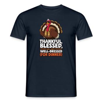 Lustiger Thanksgiving Truthahn - Männer T-Shirt - Navy - Vorne - AI Model Male 178 light (178cm)