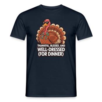 Lustiger Thanksgiving Truthahn - Männer T-Shirt - Navy - Vorne - AI Model Male 178 light (178cm)