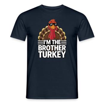 Dinde drôle de Thanksgiving - T-shirt homme - marine - Devant - AI Model Male 178 light (178cm)