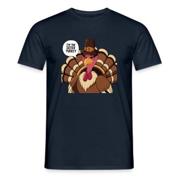 Lustiger Thanksgiving Truthahn - Männer T-Shirt - Navy - Vorne - AI Model Male 178 light (178cm)