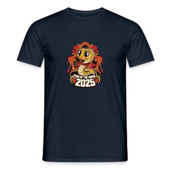Chinese Year 2025 Year of the Snake - Men's T-Shirt - navy - Front - AI Model Male 178 light (178cm)