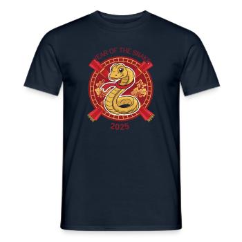 Chinese Year 2025 Year of the Snake - Men's T-Shirt - navy - Front - AI Model Male 178 light (178cm)