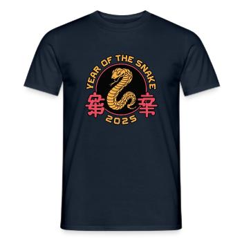 Chinese Year 2025 Year of the Snake - Men's T-Shirt - navy - Front - AI Model Male 178 light (178cm)