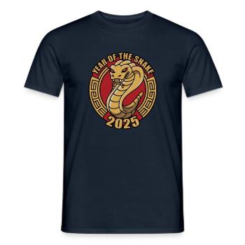 Chinese Year 2025 Year of the Snake - Men's T-Shirt - navy - Front - AI Model Male 178 light (178cm)
