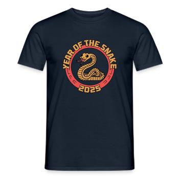 Chinese Year 2025 Year of the Snake - Men's T-Shirt - navy - Front - AI Model Male 178 light (178cm)
