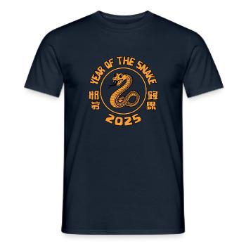 Chinesisches Jahr 2025 Jahr der Schlange - Männer T-Shirt - Navy - Vorne - AI Model Male 178 light (178cm)