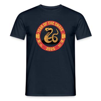 Chinese Year 2025 Year of the Snake - Men's T-Shirt - navy - Front - AI Model Male 178 light (178cm)