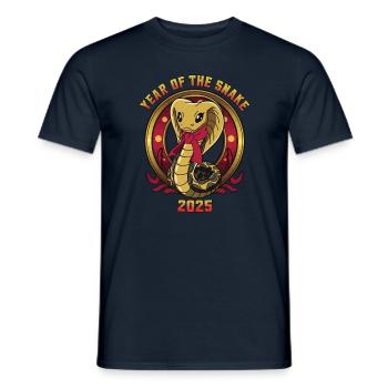 Chinese Year 2025 Year of the Snake - Men's T-Shirt - navy - Front - AI Model Male 178 light (178cm)