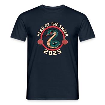 Chinese Year 2025 Year of the Snake - Men's T-Shirt - navy - Front - AI Model Male 178 light (178cm)