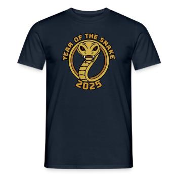 Chinese Year 2025 Year of the Snake - Men's T-Shirt - navy - Front - AI Model Male 178 light (178cm)