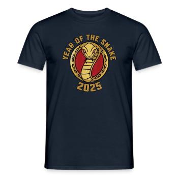 Chinese Year 2025 Year of the Snake - Men's T-Shirt - navy - Front - AI Model Male 178 light (178cm)
