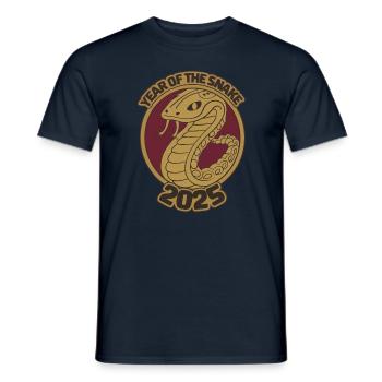 Chinese Year 2025 Year of the Snake - Men's T-Shirt - navy - Front - AI Model Male 178 light (178cm)