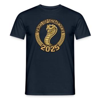 Chinesisches Jahr 2025 Jahr der Schlange - Männer T-Shirt - Navy - Vorne - AI Model Male 178 light (178cm)